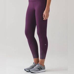 Lululemon Reflective Leggings, Size 4 | Tight Stuff Leggings in dark purple